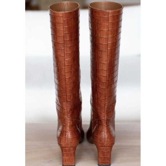 NEW Emerson Fry Sz.6.5-7 LOU WALKING BOOT COGNAC CROC BROWN LEATHER Slight imper - Picture 3 of 11